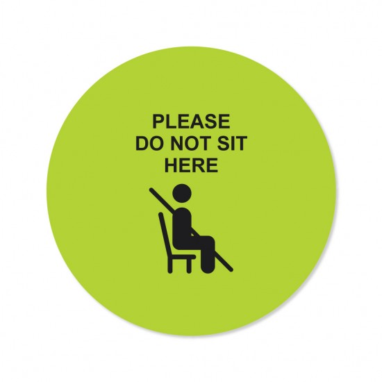 Covid-19 Chair Sticker Please do not sit here Apple Green 26cm 3pcs